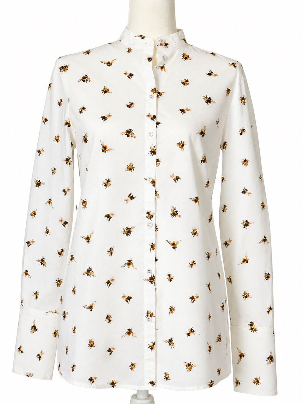 NWOT Target by Victoria Beckham White Bee-Print Button-Down Shirt